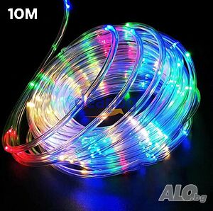 Светещо LED въже (маркуч) - 10М, Многоцветен