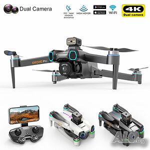 Сгъваем дрон Drone Pro JC814 с двойна 4K камера, 360° избягване на препятствия и WiFi управление