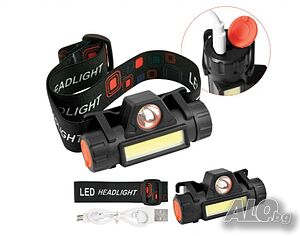 FL 61 Челник с регулируема LED и COB яркост, магнитен клипс и USB зареждане, 100m обхват, 1200mAh