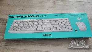 Logitech MK295 Silent Wireless - комплект мишка и клавиатура, с гаранция
