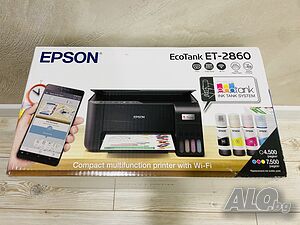 Продавам Чисто нов Мастиленоструен принтер, EPSON EcoTank ET-2860, Wi-Fi, черен