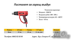 Пистолет за горещ въздух под наем