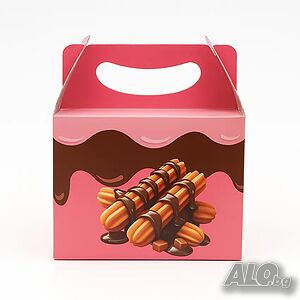 Takeaway Кутия за чурос за вкъщи с дръжка