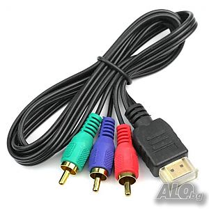 Кабел адаптер - HDMI към 3RCA Component Video