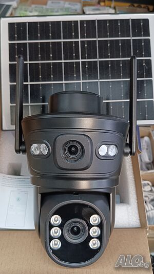 Двойна Соларна безжична водоустойчива камера WIFI 10MP iCSee въртяща осветяване