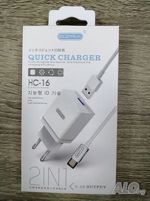 Бързо зареждащо зарядно за телефон смартфон тип С Fast charge type C USB C