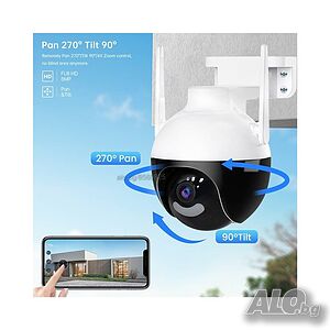 WiFi безжична камера 6MP ULTRA HD цена при поръчка на 2бр и повече, проследяване iCSee нощно виждане