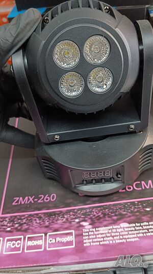 Украса,mini moving head 4 led и свера двойна лед въртяща се глава, диско ефект, сценично осветление