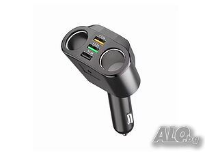 Универсален разклонител за запалка + USB зарядно (3 порта)