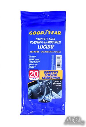 Мокри кърпи за табло и пластмаса Goodyear - 20 бр. с лъскав или матов ефект