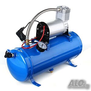 Компресор за въздух 12V, 150psi, 8 бара, 6 л., (за тромби, помпене, боядисване и др.)