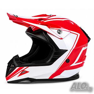 Крос каска YEMA 915-2 за мотор, мотокрос, ендуро и АТВ - XS, S, M, L и XL - червено-бяла