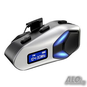 Bluetooth слушалка/интерком за мото каска с FM радио и IP65
