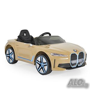 ТОП ЦЕНА! НОВО! Акумулаторна кола BMW i4 с 12V батерия, кожена седалка, МЕКИ ГУМИ