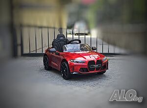 ТОП ЦЕНА! НОВО! Акумулаторна кола BMW M4 с 12V батерия, меки гуми, кожена седалка