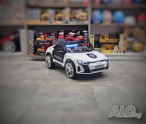 ПРОМОЦИЯ ДО 30.04! НОВО! Акумулаторна кола AUDI POLICE с 12V батерия,EVA ГУМИ,USB