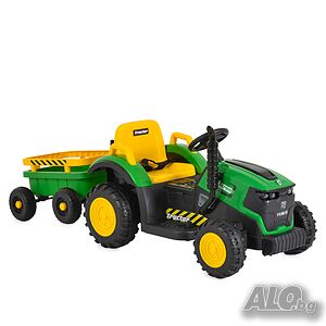ТОП ЦЕНА! НОВО! Акумулаторен трактор с ремарке TERRON GREEN с 12V батерия, дистанционно,USB