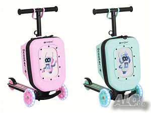 ТОП ЦЕНА! НОВО! Тротинетка с 3 гуми Byox ScooterBox 2в1 с куфарче до 50 кг