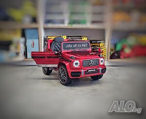 ТОП ЦЕНА! НОВО! Акумулаторен джип MERCEDES G63 AMG с 12V батерия,EVA гуми,USB, кожена седалка, металик