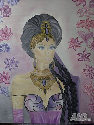 Картина жена, маслени бои