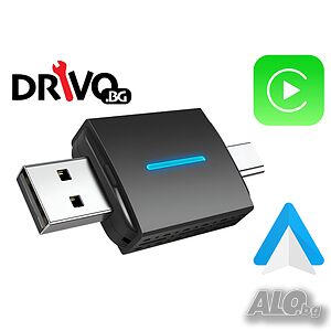 Гаранция! Нов USB и Type C Адаптер за Безжичен CarPlay и Android Auto
