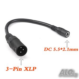 Кабелен адаптер от букса DC 5.5MM/2.1MM към 3-pin XLP