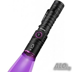 UV лед фенер с 3 LED х 365nm, 15W, презареждаема батерия