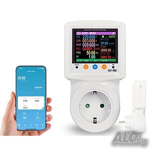 WIFI Контакт, електромер със задаване на цена, множество защити и връзка с Tuya