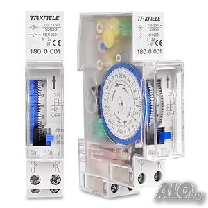 Аналогов механичен програматор на 220V 16A за DIN шина