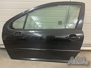 Предна лява врата ЧЕРНА ГОЛА Peugeot 207 1.6 THP Turbo 150к.с Hatchback Пежо 207 1.6 ТХП Турбо