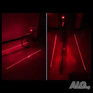 Задна LASER LED светлина за велосипед Scorpion - 5 LED + 2 лазера