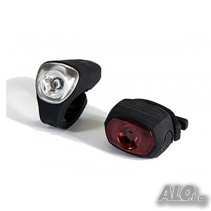 Комплект LED светлини за велосипед X-Light, силикон, USB, предна/задна