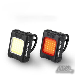 Комплект COB LED светлини за велосипед предна и задна BG-3133, USB