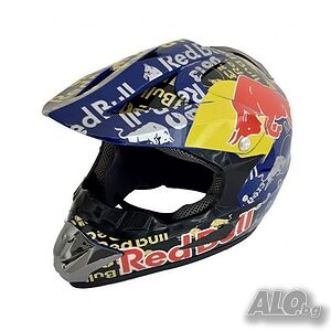 Кросова каска RED BULL, Full Face, DOT - S/M - Вело, Мото, Скутер, Бъги, АТВ