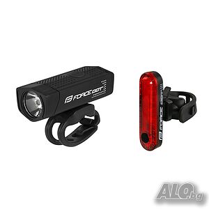 Комплект LED светлини за велосипед колело FORCE DOT USB, Фар и Стоп