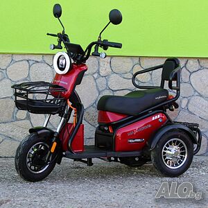 Двуместна електрическа триколка Pudding 1800W-48V-20Ah RED