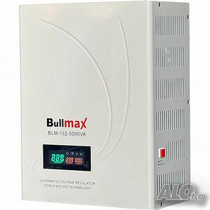 Монофазен Servo /безчетков/ Автоматичен стабилизатор за ток и напрежение Bullmax 5000VA/3000W стенен