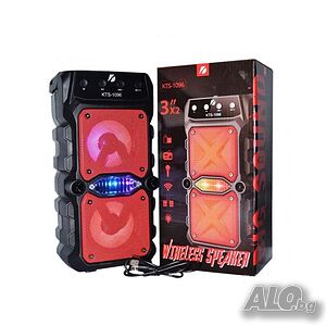 Преносима Bluetooth тонколонка KTS-1096, 2x5W с FM радио и МP3