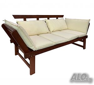 Диван Muhler Meranti с матрак и възглавница BEIGE