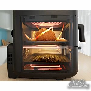 Еър Фрайър 2 в 1 - 11L - Midea MAD1100DADK - С две зони за готвене, 10 програми