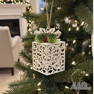 Коледни играчки за елха „Winter White Elegance“ - луксозни висящи декорации