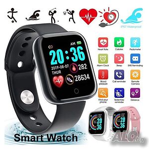 Смарт часовник smart bracelet пулс, крачки работи с всички телефони