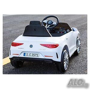 Бяла акумулаторна кола Mercedes Benz CLS350 с кожена седалка 12V