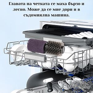 Мощна безжична електрическа четка за почистване на грил и барбекю - 3 скорости, 350 RPM, регу