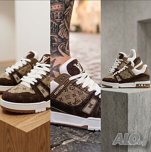 📌Сникърси Louis Vuitton Цвят- Бяло и Кафяво 40 41 42 43 44 45 Цена 72€ Еконт