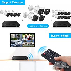 Система за видеонаблюдение 4K Ultra HD с 8 камери и 8-канален NVR с PoE и двупосочно аудио