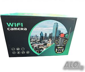 Тройна 4G камера за наблюдение,WIFI, работи със SIM карта, 12 MP,Ultra HD