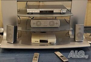 Неупотребявано CD/DVD и 6 тонколони от аудио и тв уредба