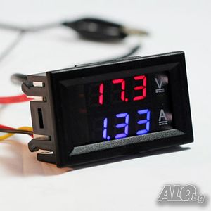 Волтметър и Амперметър 100V 10А с вграден шунт комбинирани tes ТЕС