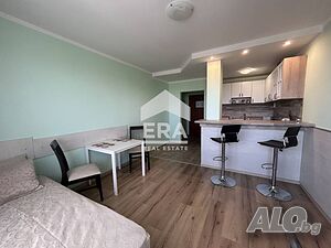 Двустаен обзаведен апартамент с морска панорама за продажба в затворен комплекс с басейн, местност ”..